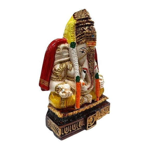 Pillayarpatti Ganesh Multicolour Marble Dust Idol Pooja Ghar Decorative Showpiece 5.5 Inch