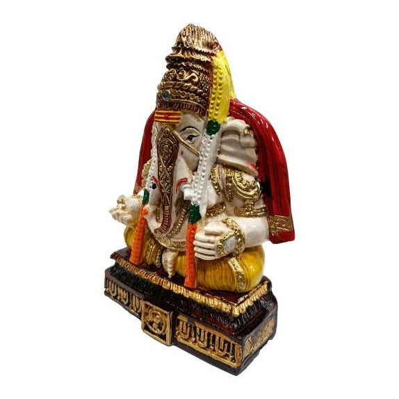 Pillayarpatti Ganesh Multicolour Marble Dust Idol Pooja Ghar Decorative Showpiece 5.5 Inch