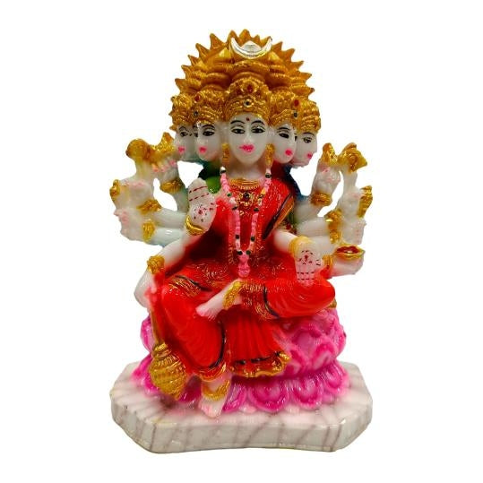 Multicolour Veda Matha Gayatri Devi Marble Dust Figurine Decorative Showpiece Size 5.5 inch