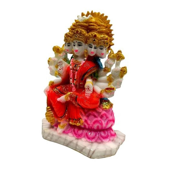 Multicolour Veda Matha Gayatri Devi Marble Dust Figurine Decorative Showpiece Size 5.5 inch