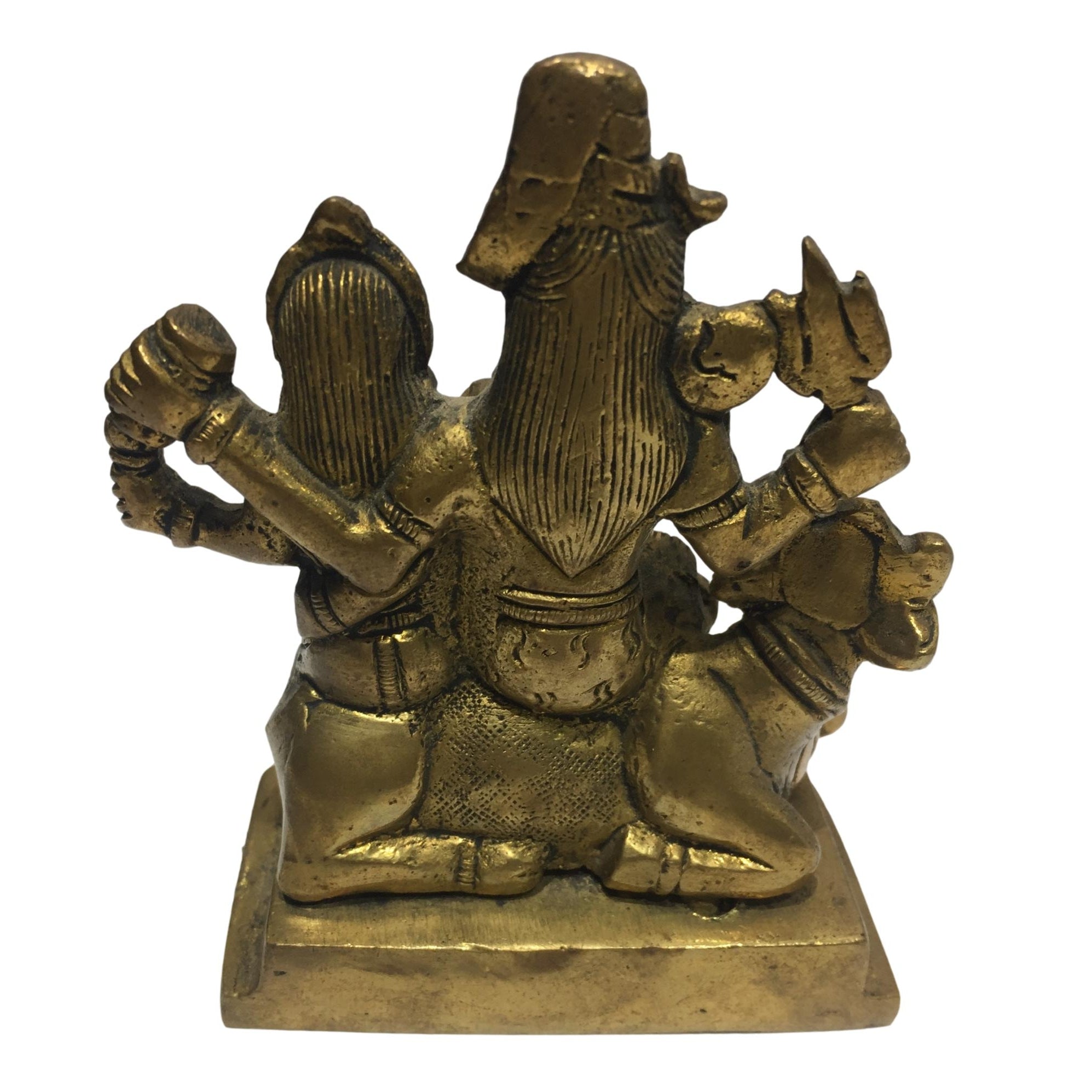 Shiva Parvathi with Ganesh seated on Nandi Brass Antique 3.5 inch