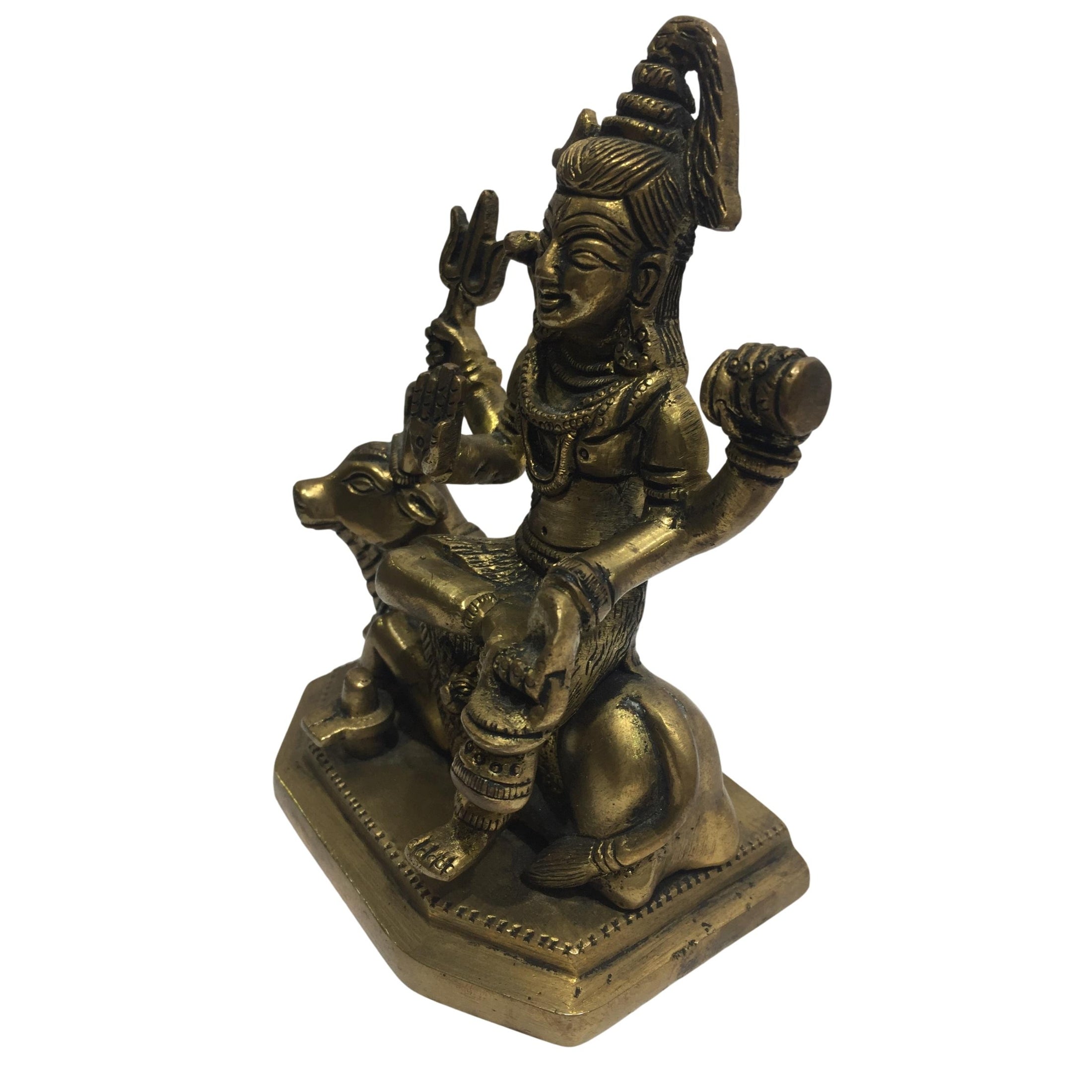 Mahadev on Nandi Brass Antique 5.5 inch