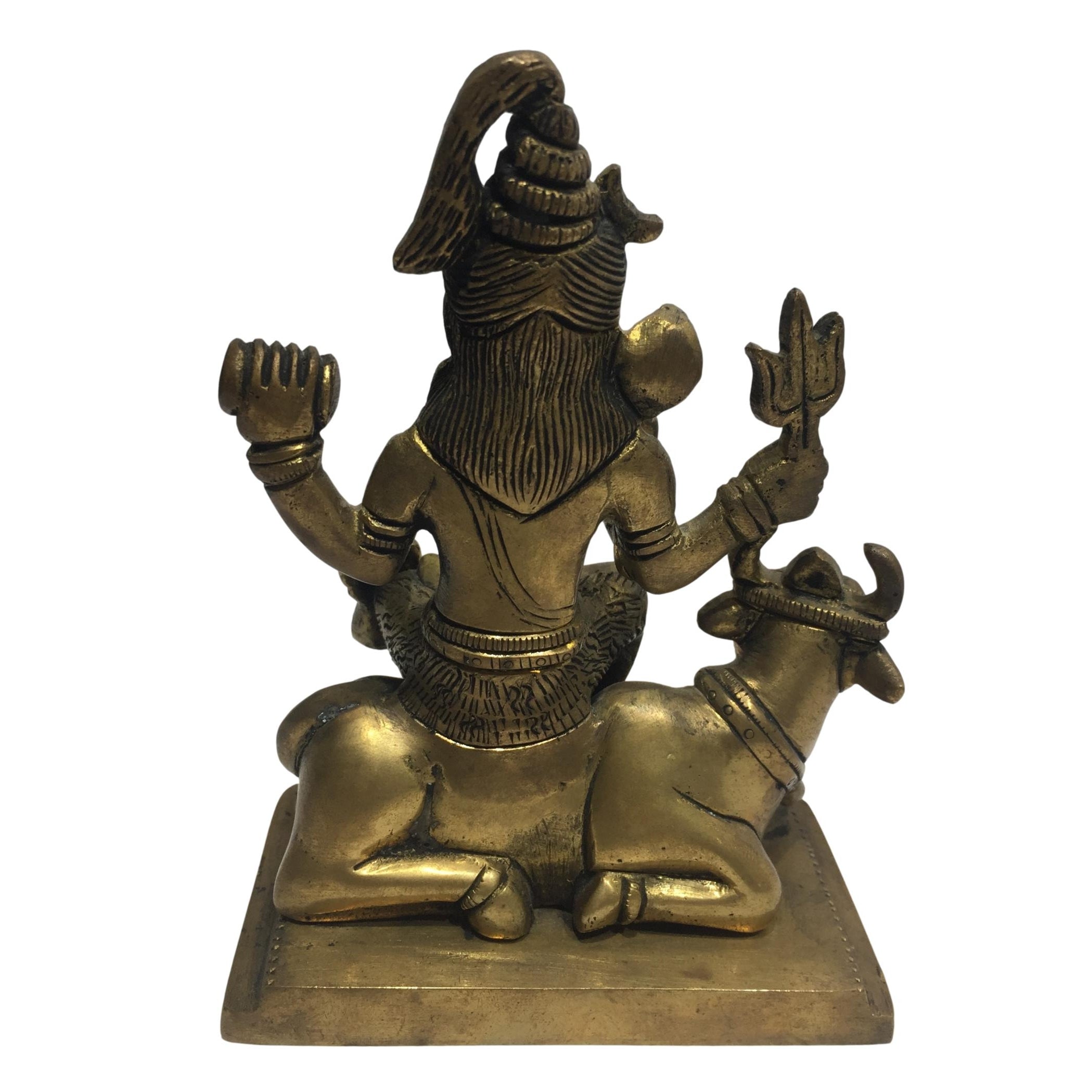 Mahadev on Nandi Brass Antique 5.5 inch