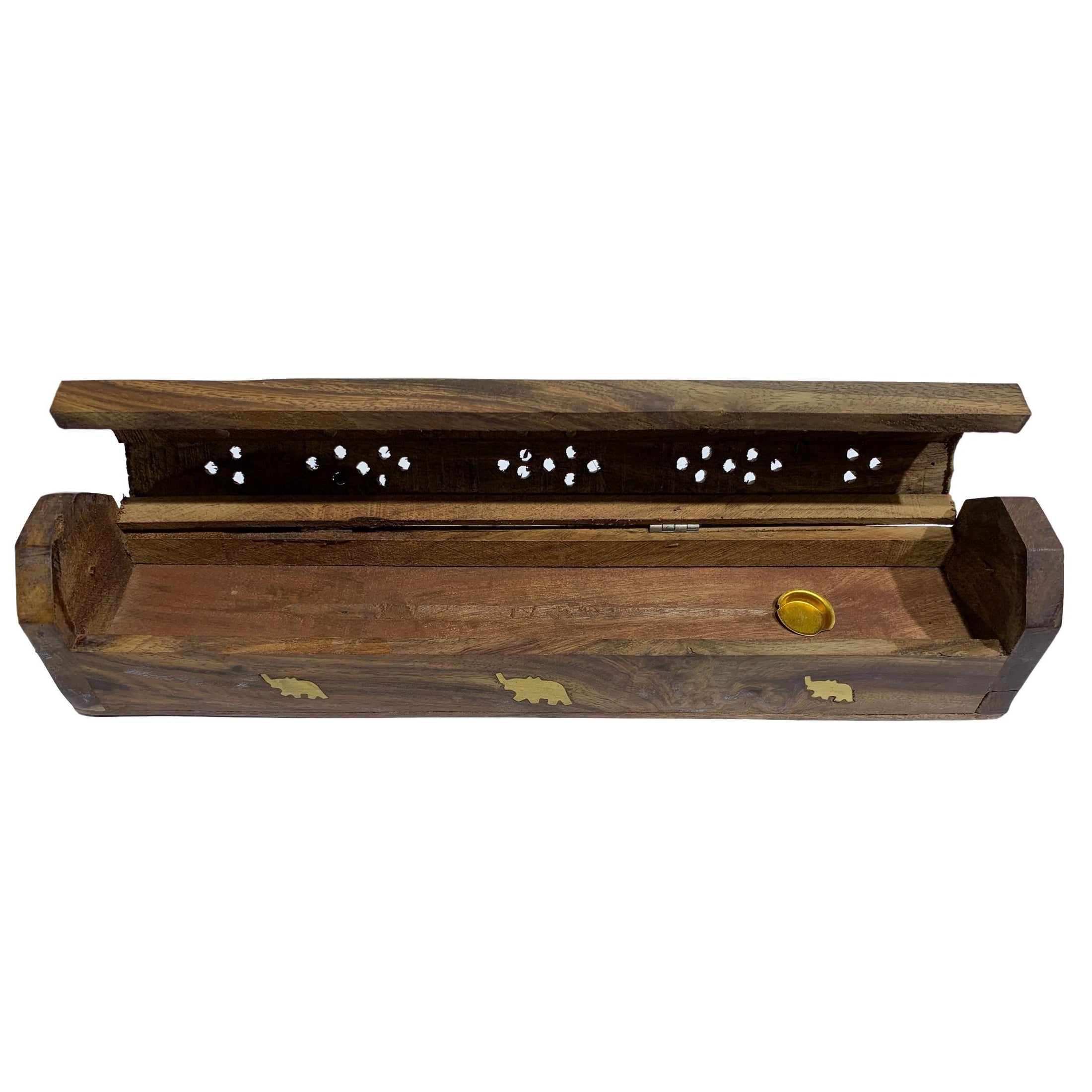 Wooden Pencil Box Type Agarbathi and Dhoop stand with Lid