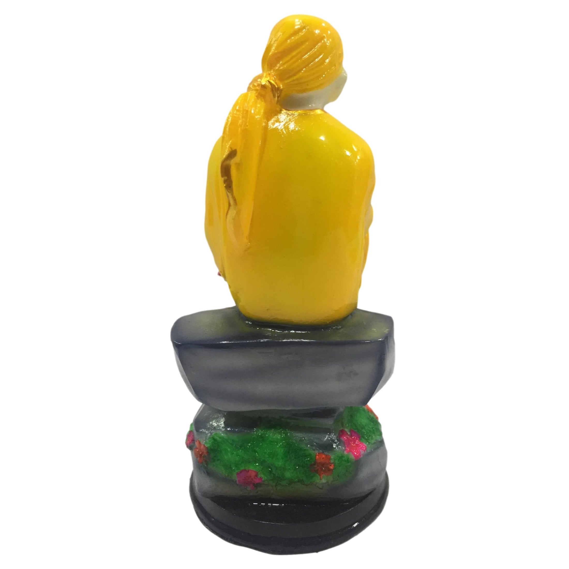 Multicolour Marble Dust Sai Baba Figurine Pooja Ghar Decorative Showpiece 7 inch