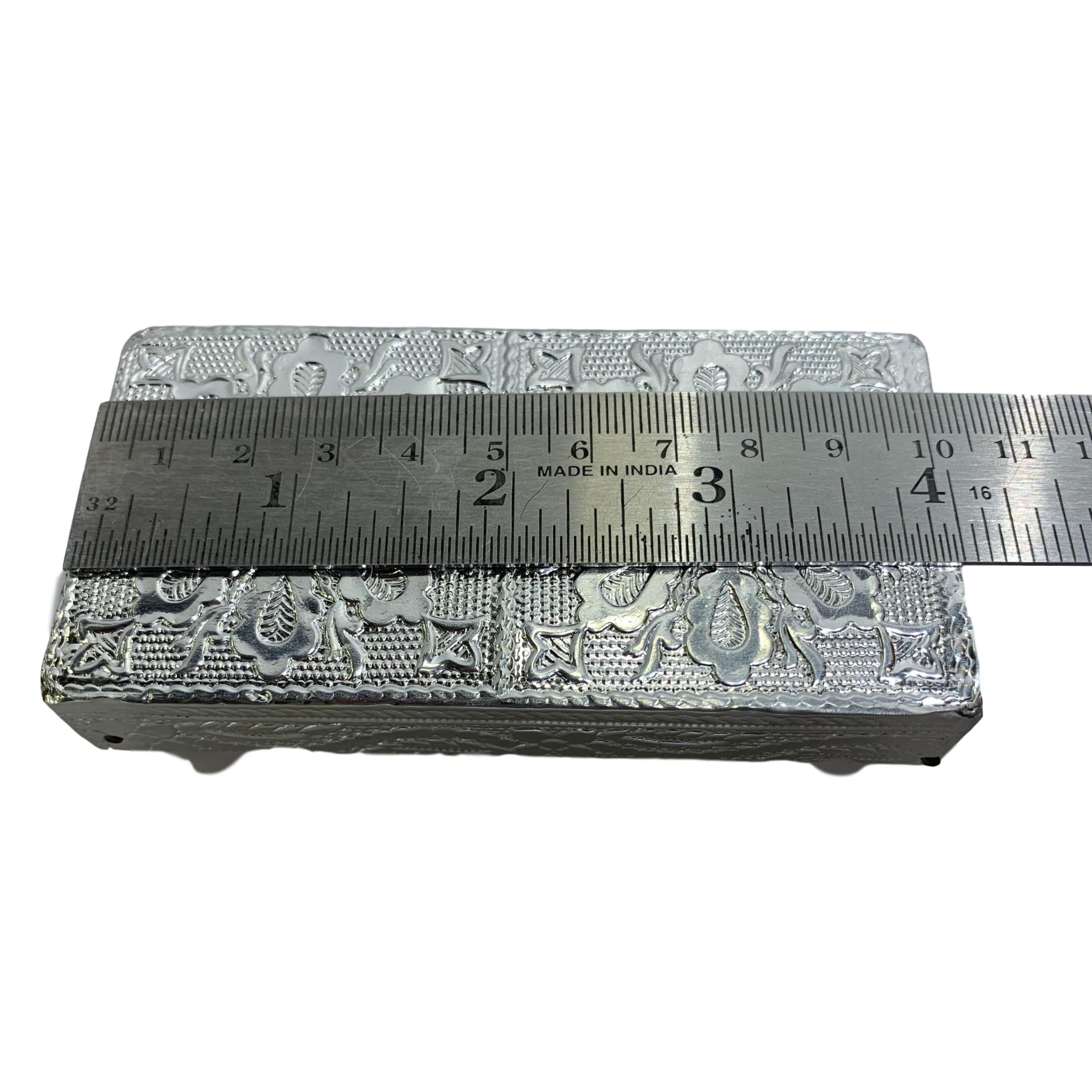 Silver Coated Twin Type Minakari Manai with Bush Rest 2 x 4 inch