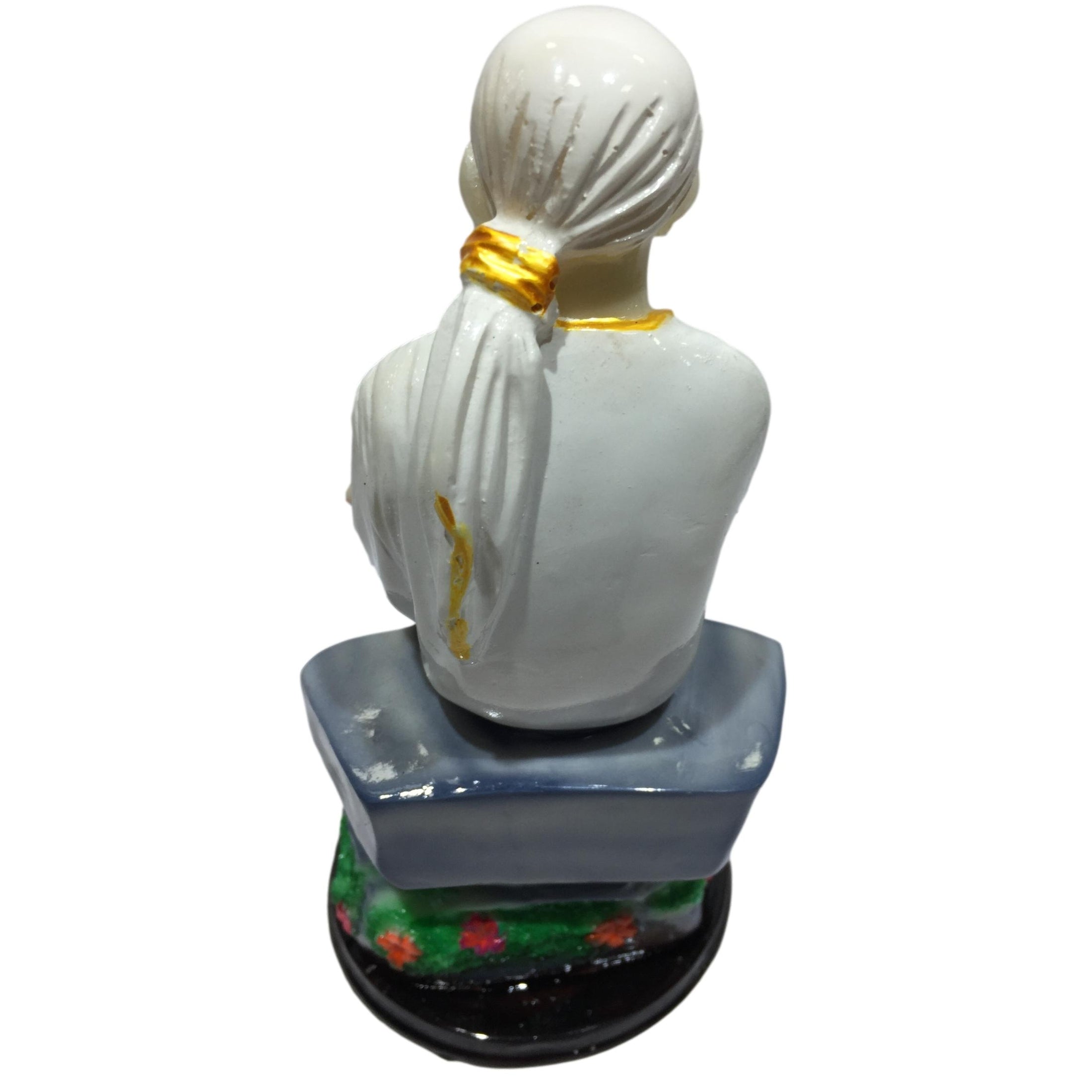 Multicolour Marble Dust Sai Baba Figurine Pooja Ghar Decorative Showpiece 8 inch