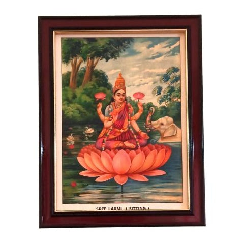 Sri Maha Lakshmi Devi Antique Photo Frame Wall Art - A4 Size 12 x 9 inch