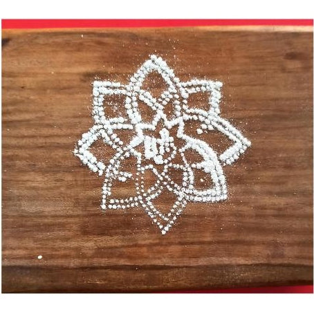 SS Sri Hrudaya Kamala Design Kolam Plate / Traditional Rangoli Making Stencil Kit size 4.5 inch Dia