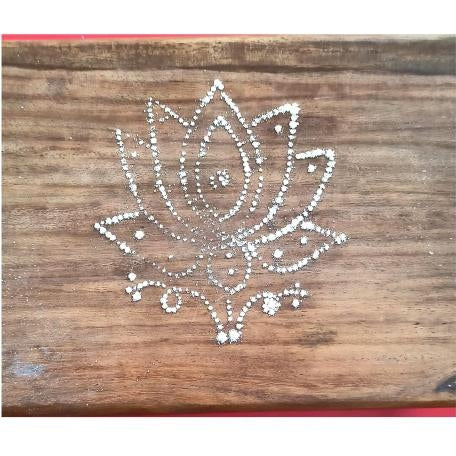 SS Kamal Design Kolam Plate / Lotus Rangoli Making Stencil Kit size 4.5 inch Dia