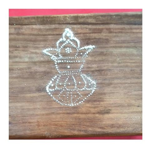 SS Kalasa Design Kolam Plate / Holy Pot Rangoli Making Stencil Kit size 4.5 inch Dia