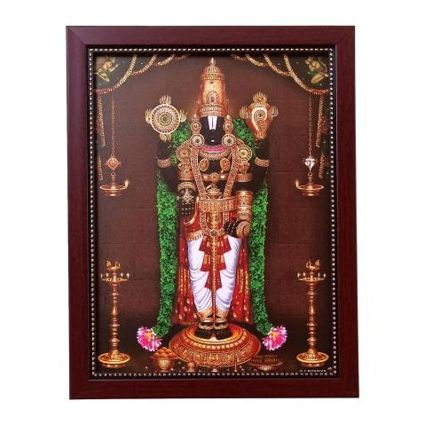 Tirupathi Srinivasar Moolavar Perumal Photo Frame Wall Art - A4 Size 12 x 9 inch