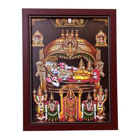 Sri Anantha Padmanabha Swami Srinivasar Padmavathi Photo Frame Wall Art - A4 Size 12 x 9 inch