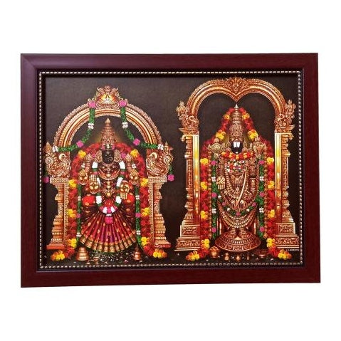 Thirumala Sri Padmavathi Thayar Srinivasa Perumal Photo Frame Wall Art - A4 Size 12 x 9 inch