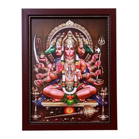 Sri Panchamukha Hanuman Photo Frame Wall Art - A4 Size 12 x 9 inch