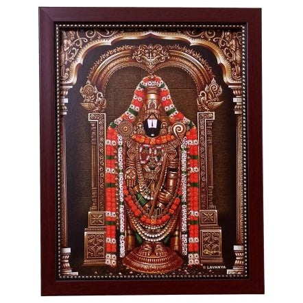 Srivari Tirupathi Srinivasa Perumal Photo Frame Wall Art - A4 Size 12 x 9 inch