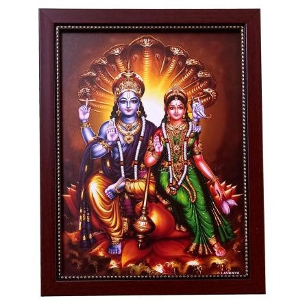 Sri Lakshmi Narayana Photo Frame Wall Art - A4 Size 12 x 9 inch