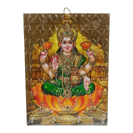 Sri Aishwarya Maha Lakshmi 4 Hooks 3D Key Holder / Kalasa Lakshmi Wall hanging / Key Stand size 6 x 8 inch