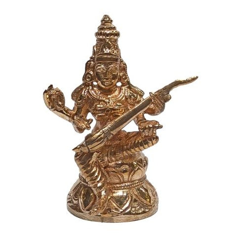 Panchaloha Goddess Kalaimagal Saraswati Devi Pooja Decorative Figurine size 4 Inch