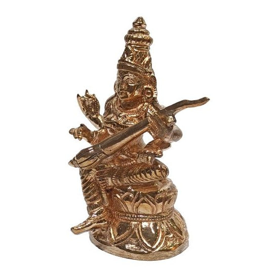 Panchaloha Goddess Kalaimagal Saraswati Devi Pooja Decorative Figurine size 4 Inch