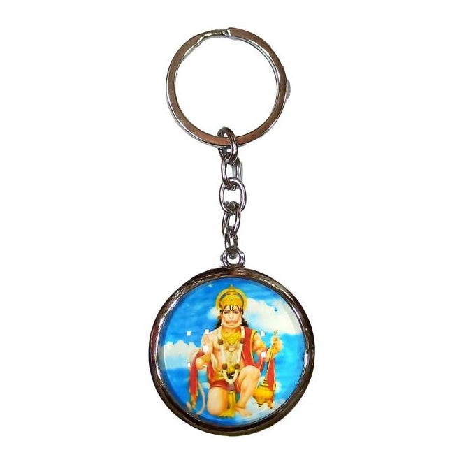 Gadhai Anjaneya Sitting Multicolour Double Side Key Chain