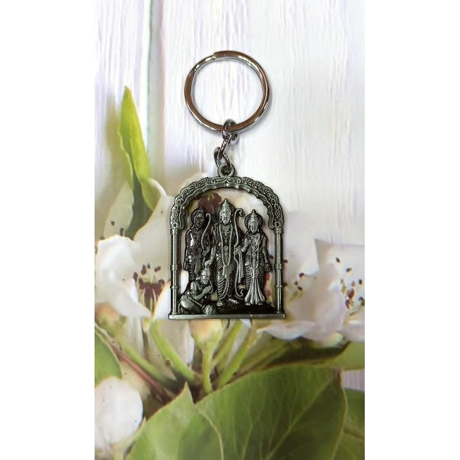 Sri Ram Parivar Silver Metal Key Chain