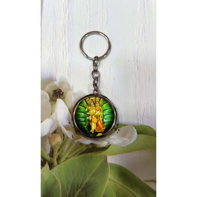 Multicolour Radha Krishna Double Side Key Chain