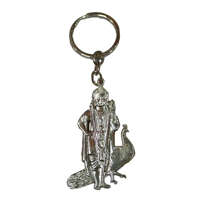 Peacock Murugan Silver Metal Key Chain