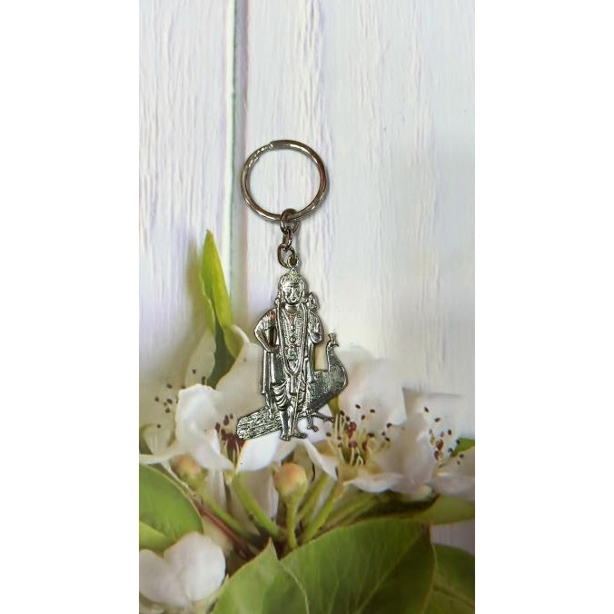 Peacock Murugan Silver Metal Key Chain