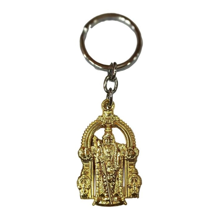 Golden Peacock Arch Murugan Metal Key Chain