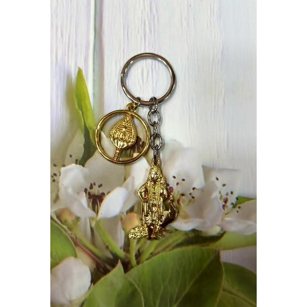 Peacock Vel Murugan Brass Metal Key Chain