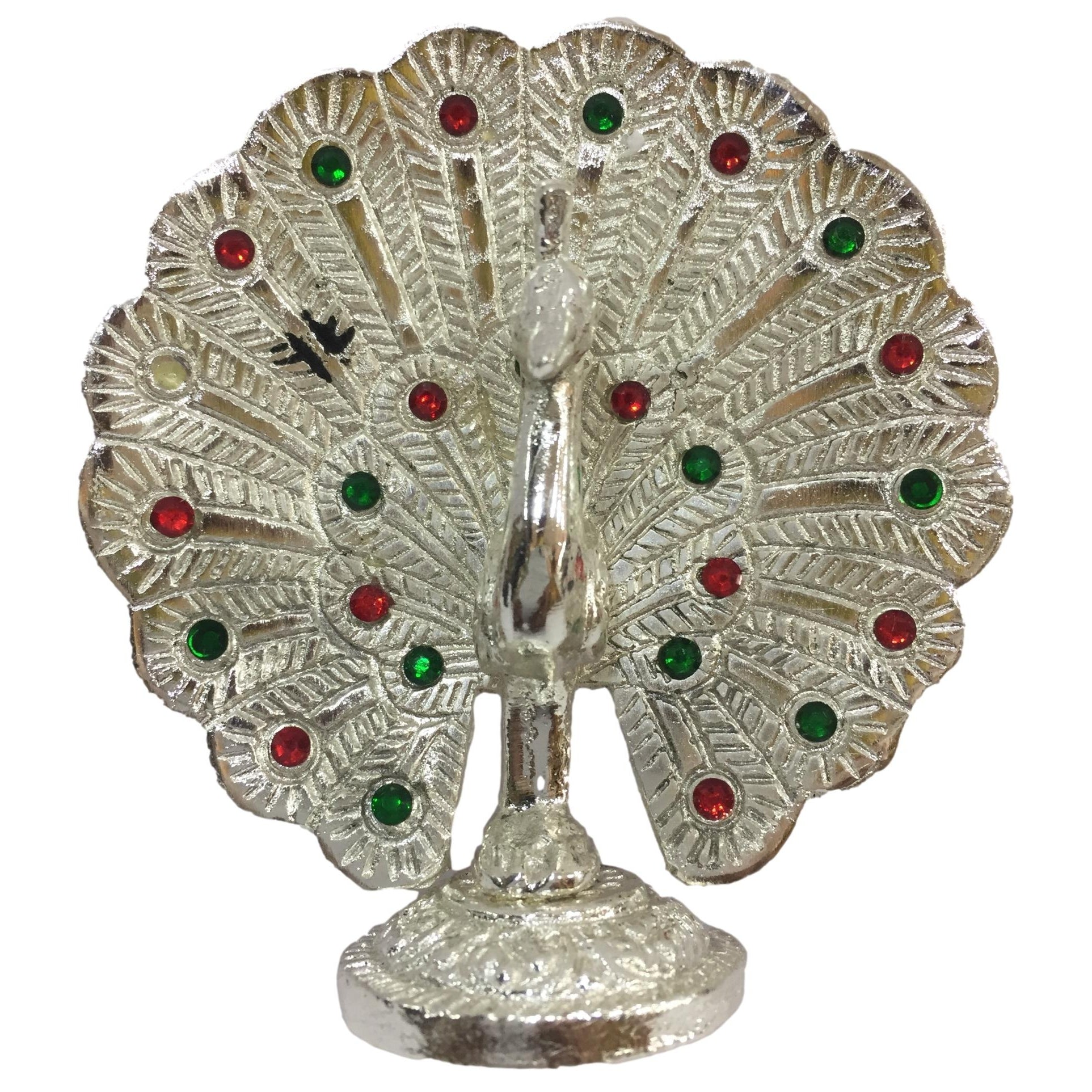 Peacock Silver Coated Handicraft Decorative