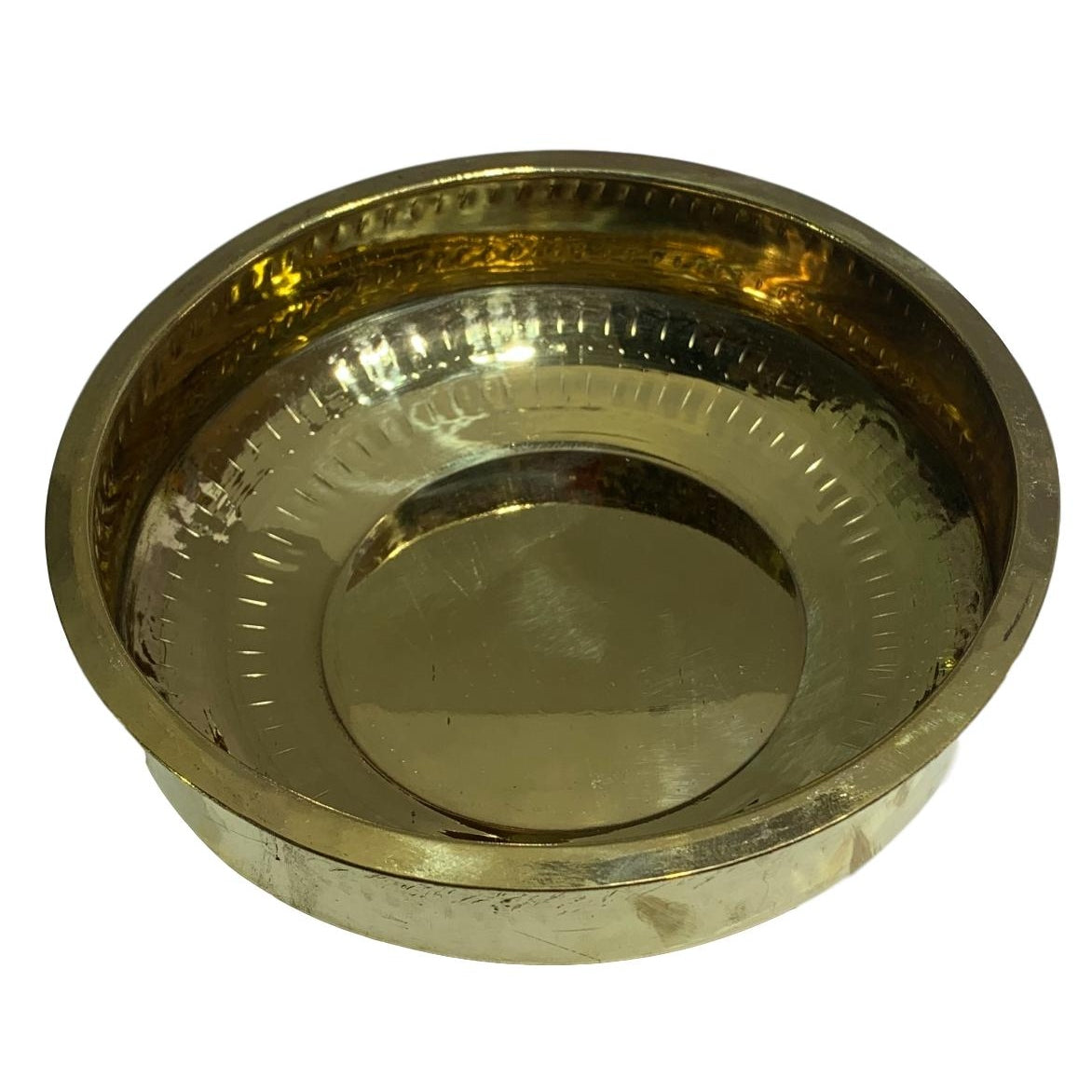 Brass Abhishek Patra or Thiruvaradhana Vessel No - 4 (22 Cm Diameter)