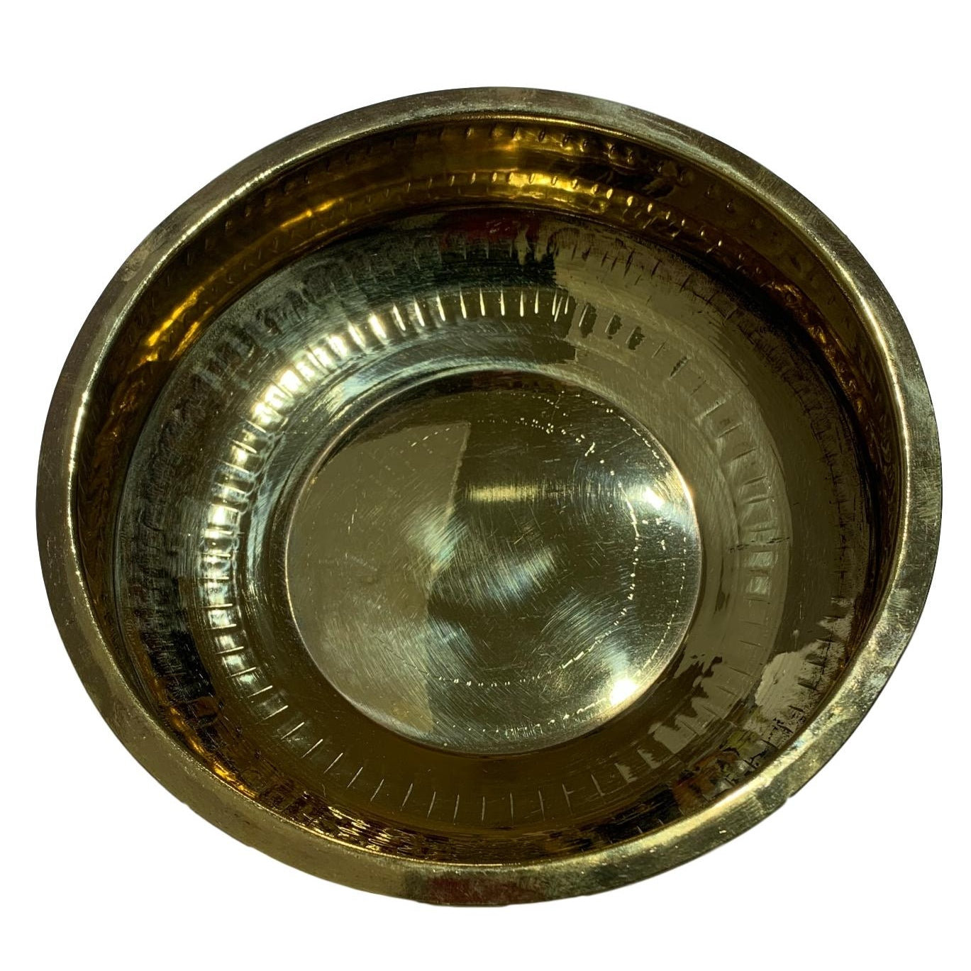 Brass Abhishek Patra or Thiruvaradhana Vessel No - 4 (22 Cm Diameter)