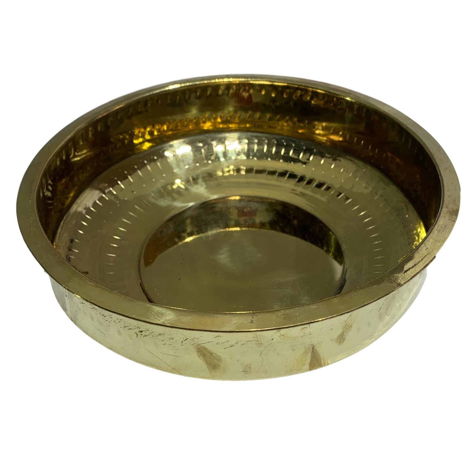 Brass Abhishek Patra or Thiruvaradhana Vessel No - 3 (21 Cm Diameter)