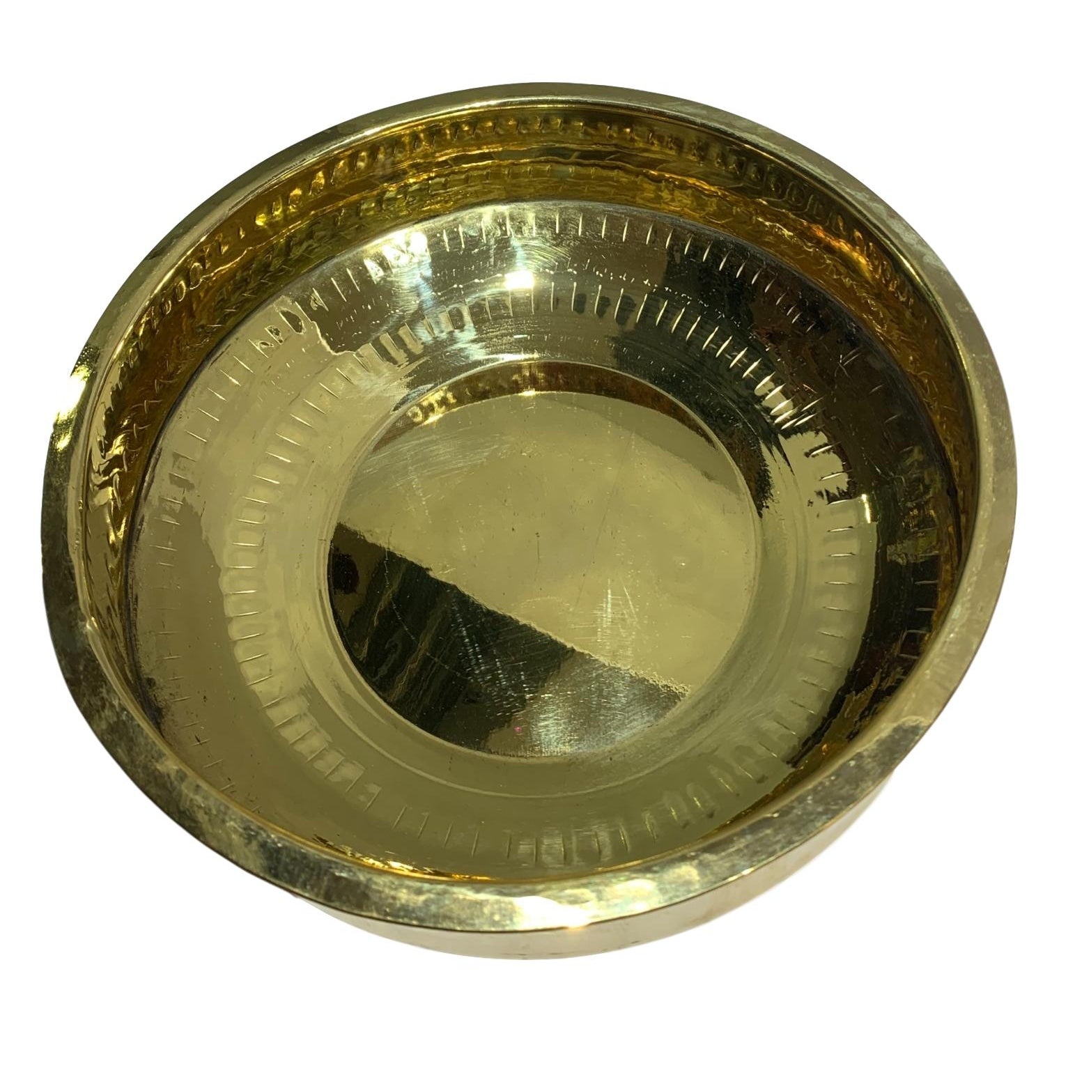 Brass Abhishek Patra or Thiruvaradhana Vessel No - 2 (20 Cm Diameter)