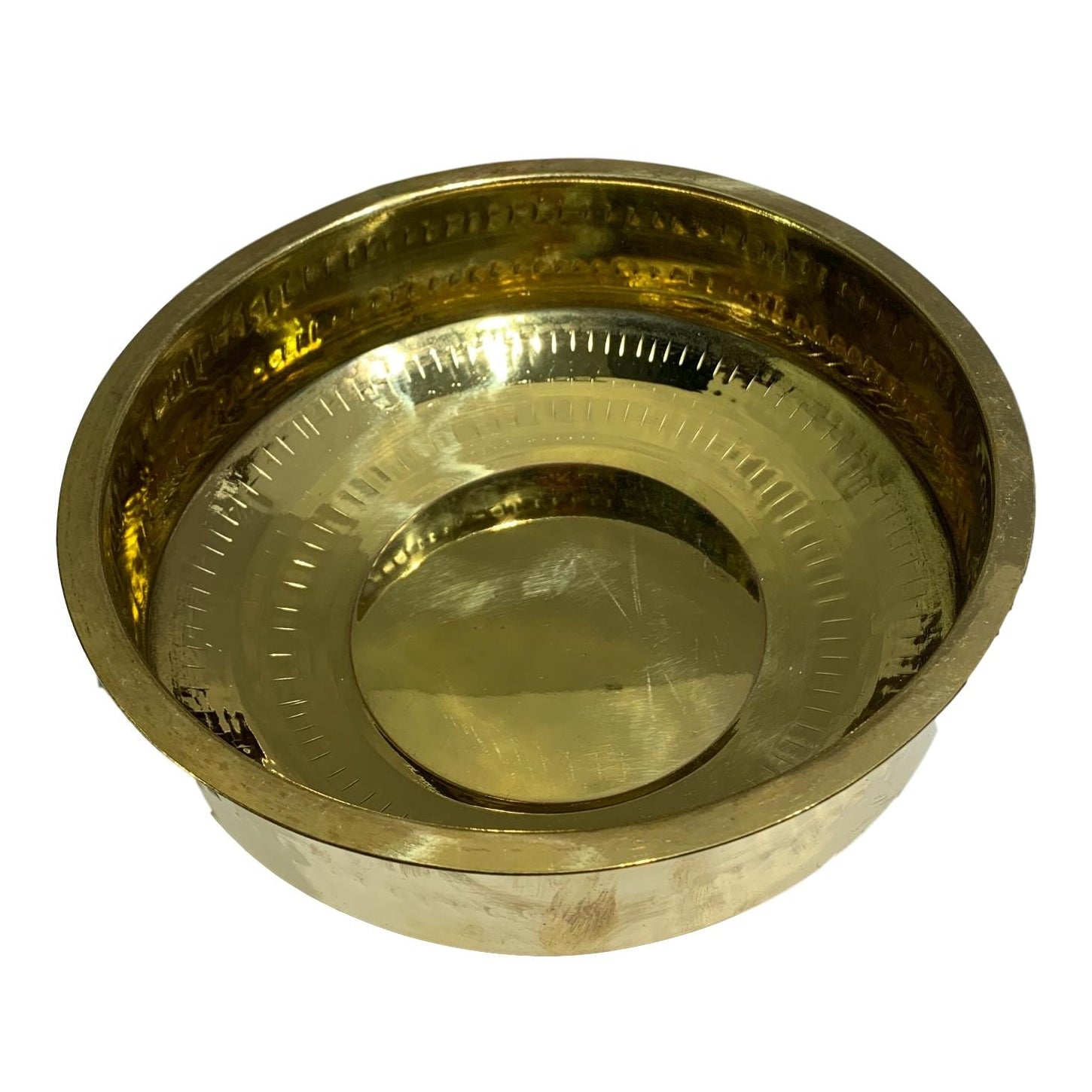 Brass Abhishek Patra or Thiruvaradhana Vessel No - 6 (24 Cm Diameter)