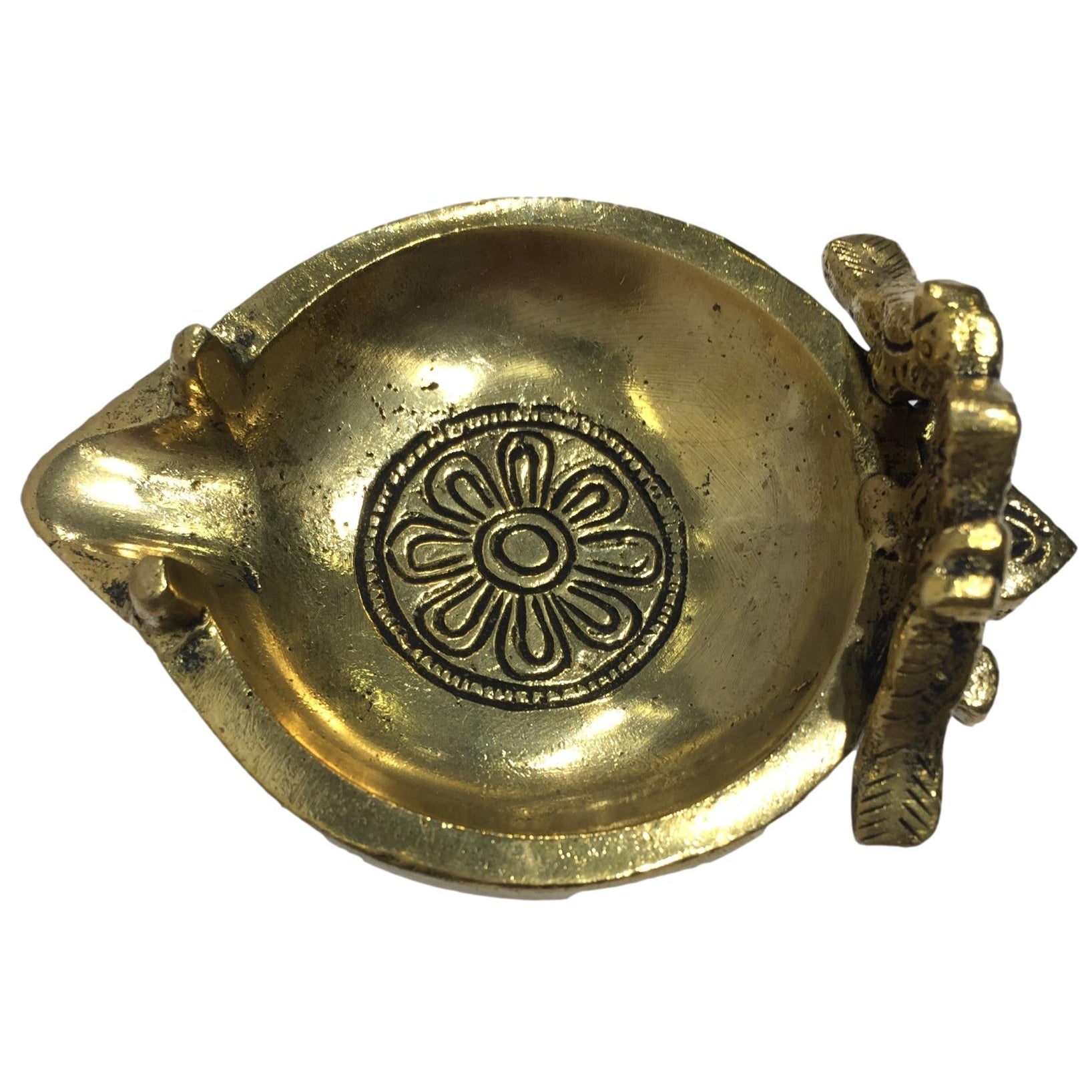 Unique Designer Brass Antique Heart Diya or Deepak Size 3.8inches