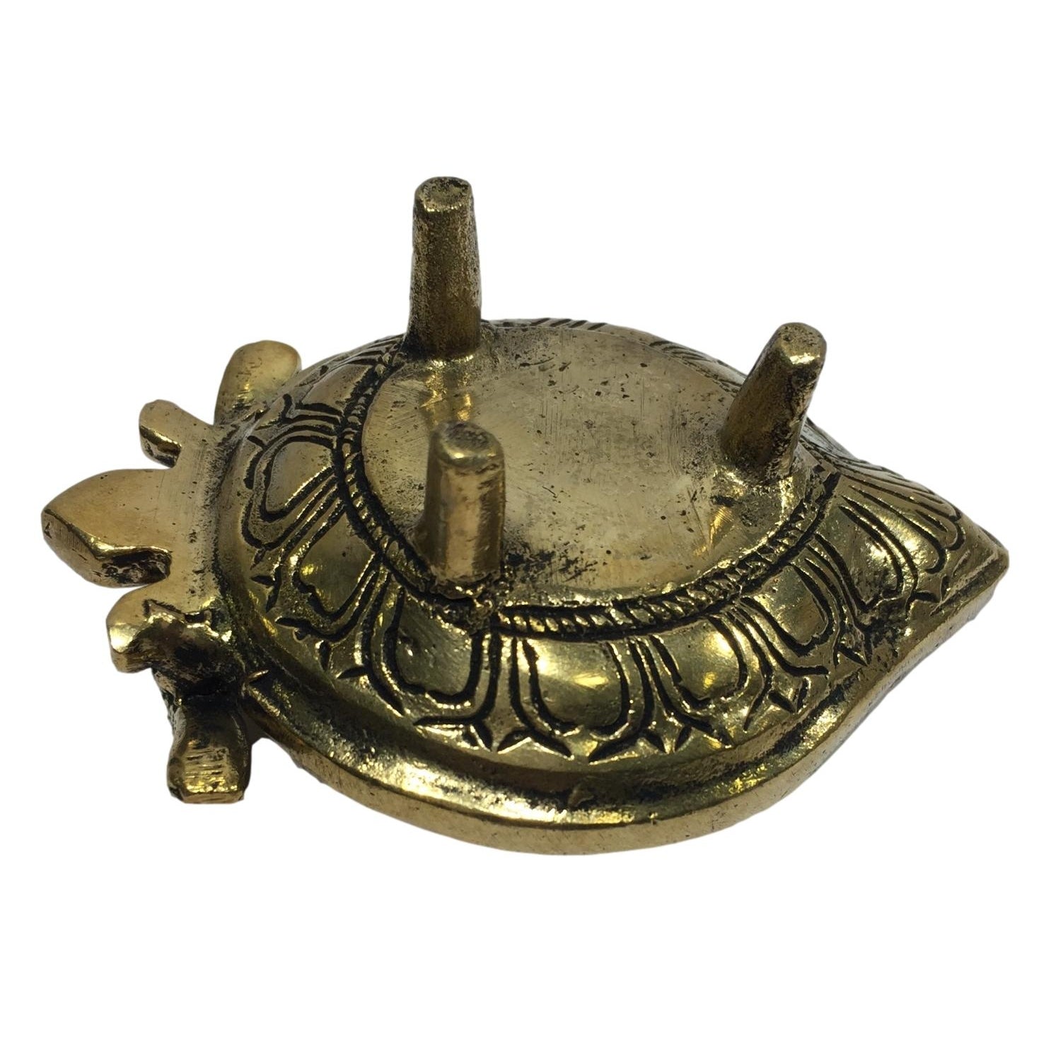 Unique Designer Brass Antique Heart Diya or Deepak Size 3.8inches