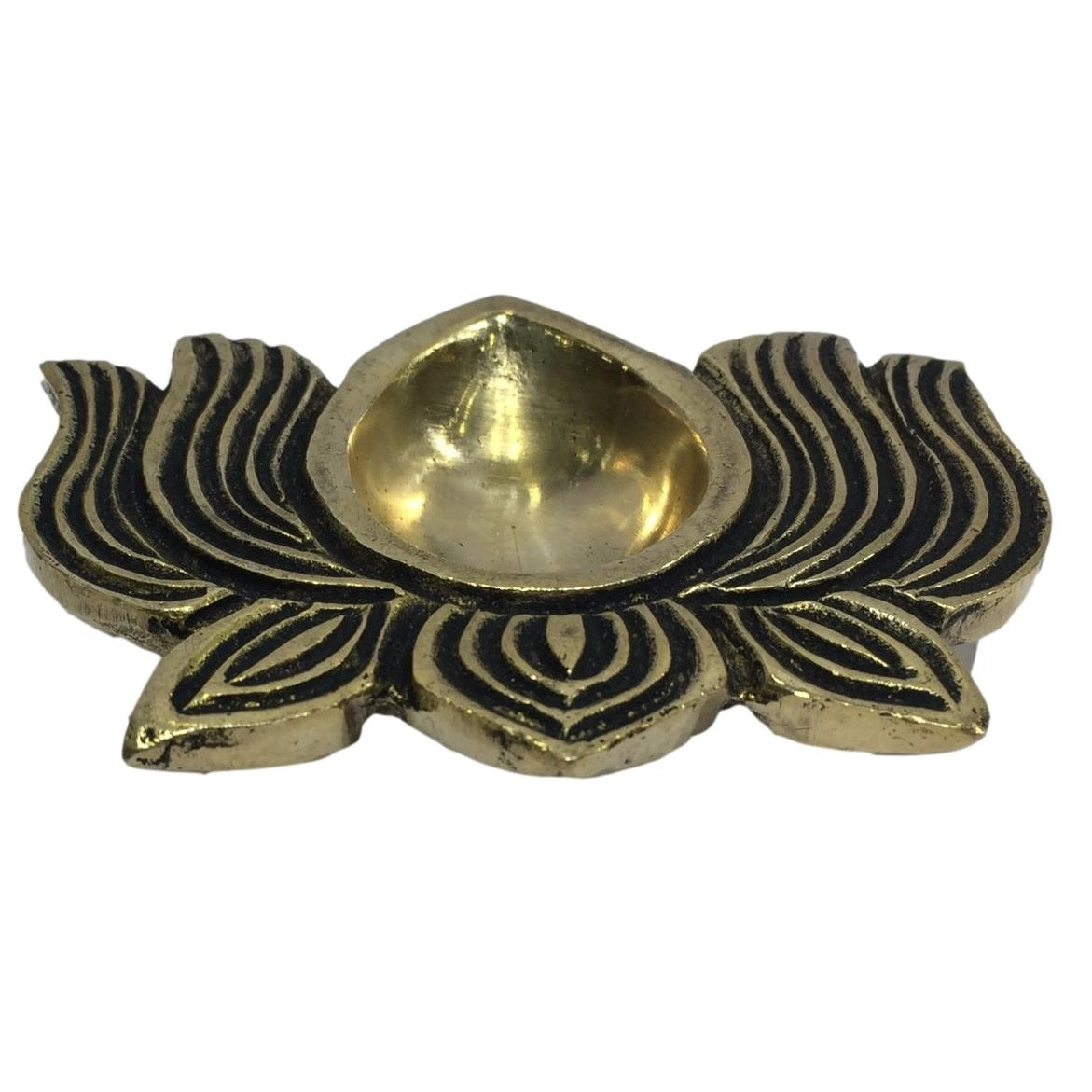 Unique Designer Brass Antique Lotus Diya or Kamal Deepak Size 3.2 inches