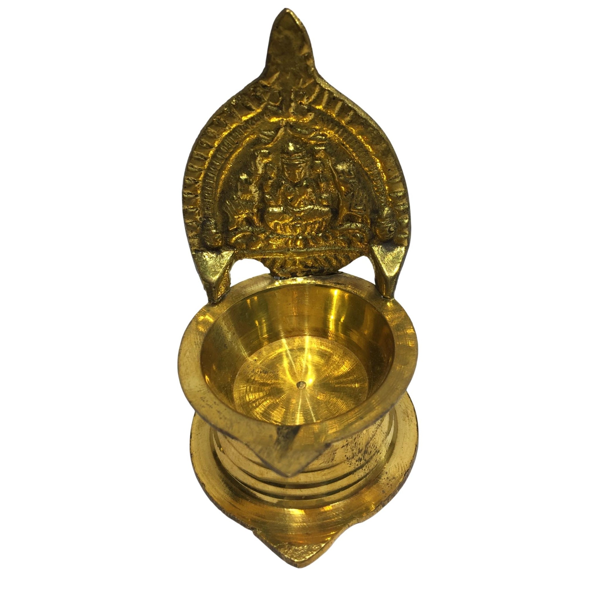 Golden Brass Gajalakshmi or Kamakshi Vilaku Pooja Decorative Deepam 5 inches Size No 20