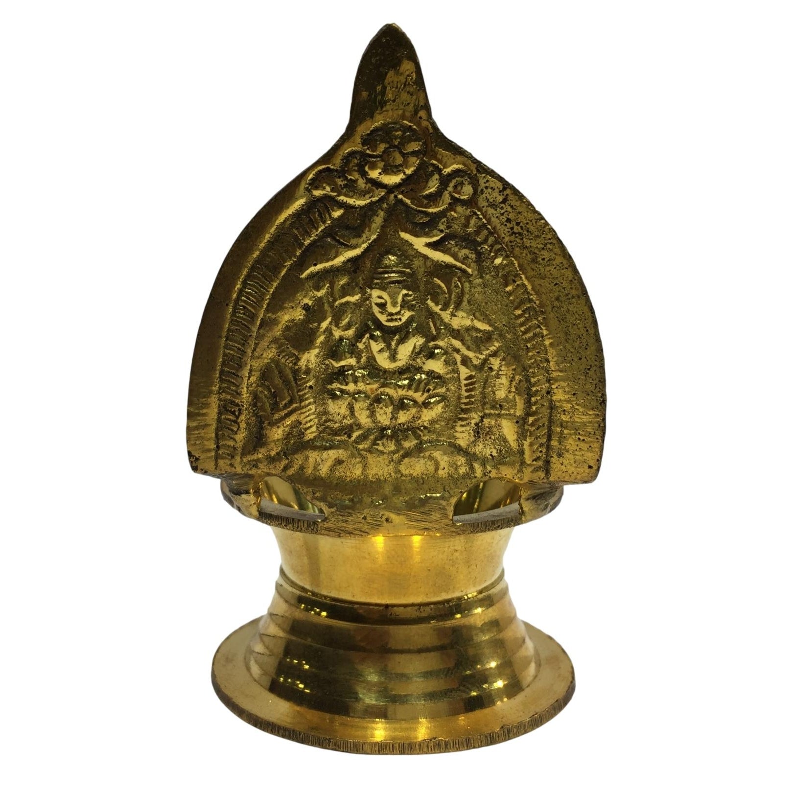 Golden Brass Gajalakshmi or Kamakshi Vilaku Pooja Decorative Deepam 5 inches Size No 20