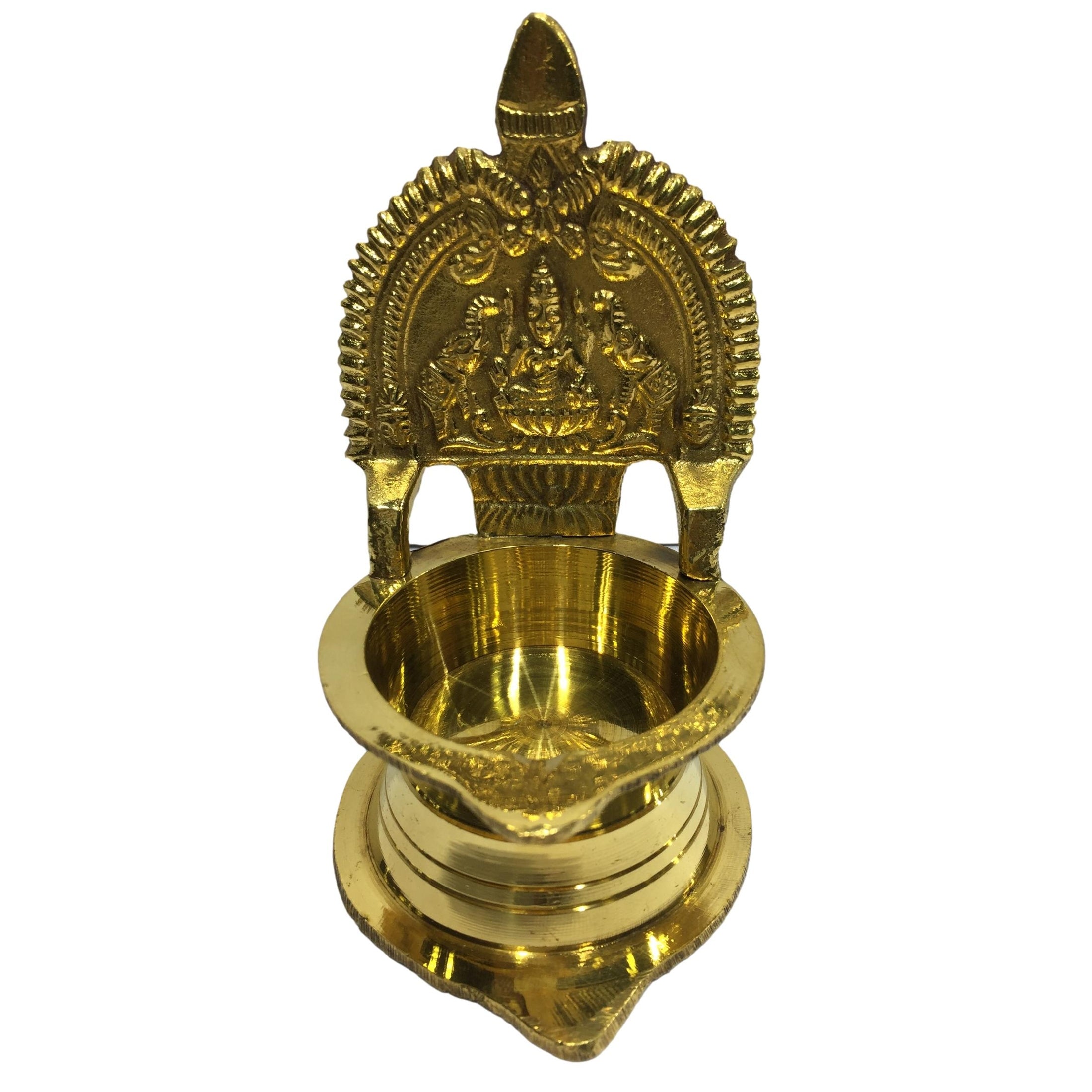 Mini Golden Brass Gajalakshmi or Kamakshi Pooja Decorative Vilaku Size 3 inches