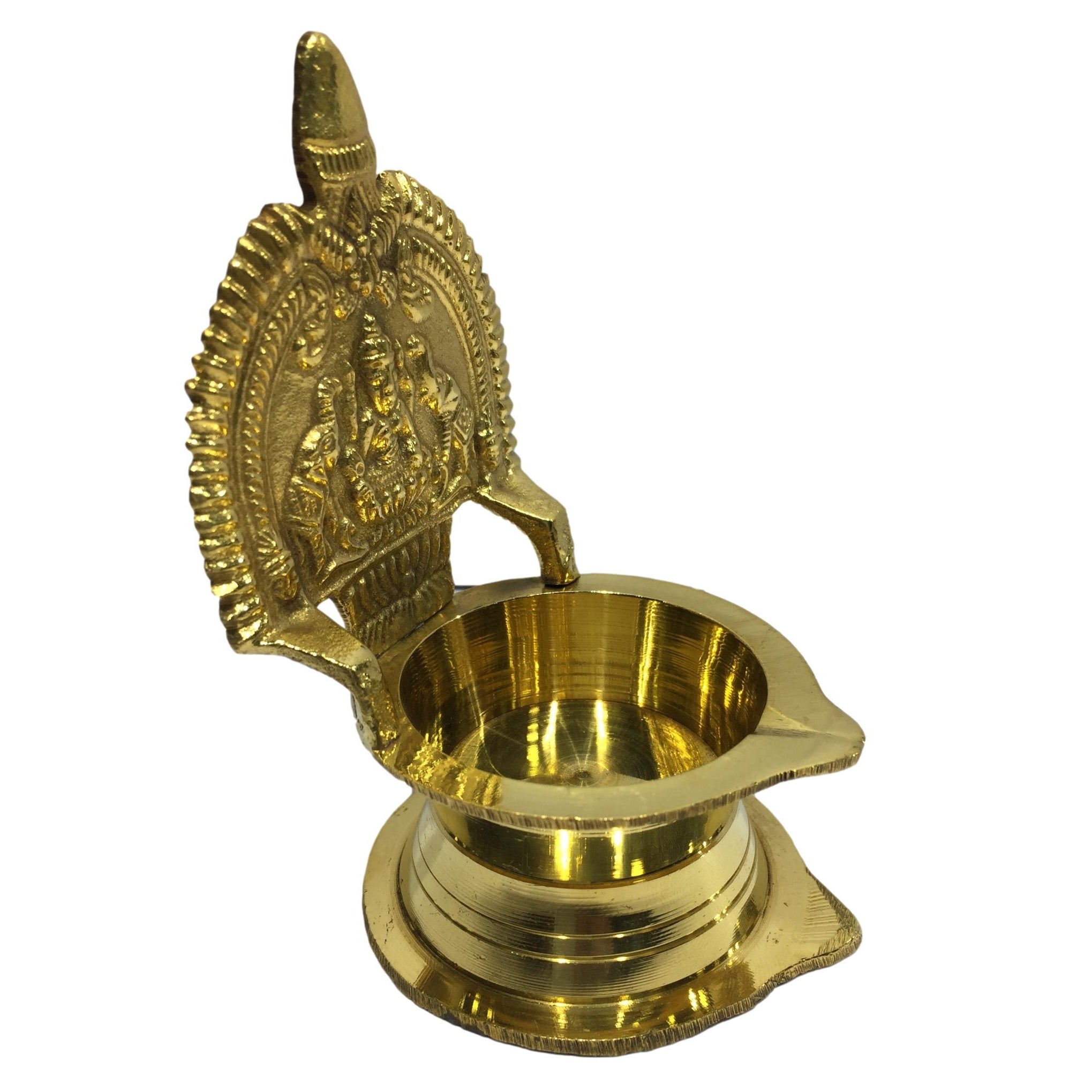 Mini Golden Brass Gajalakshmi or Kamakshi Pooja Decorative Vilaku Size 3 inches