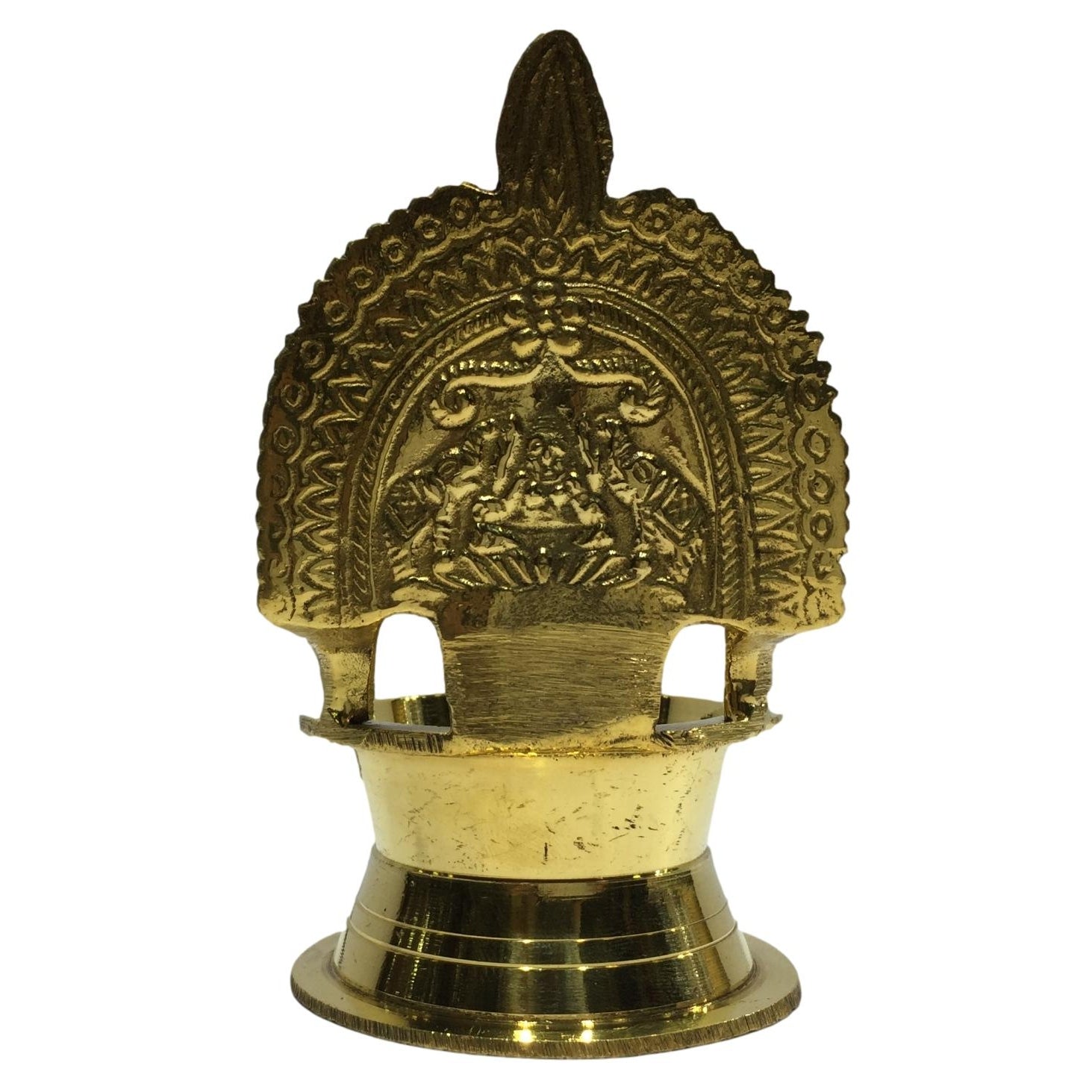 Mini Golden Brass Gajalakshmi or Kamakshi Pooja Decorative Vilaku Size 3 inches