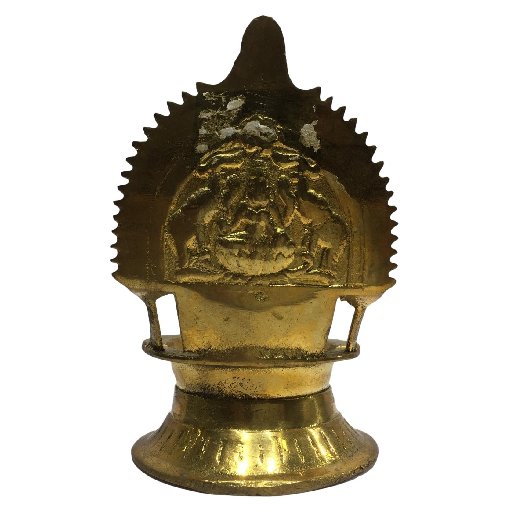 Golden Brass Gajalakshmi or Kamakshi Vilaku Pooja Decorative Deepam 4.5 inches Size No 1