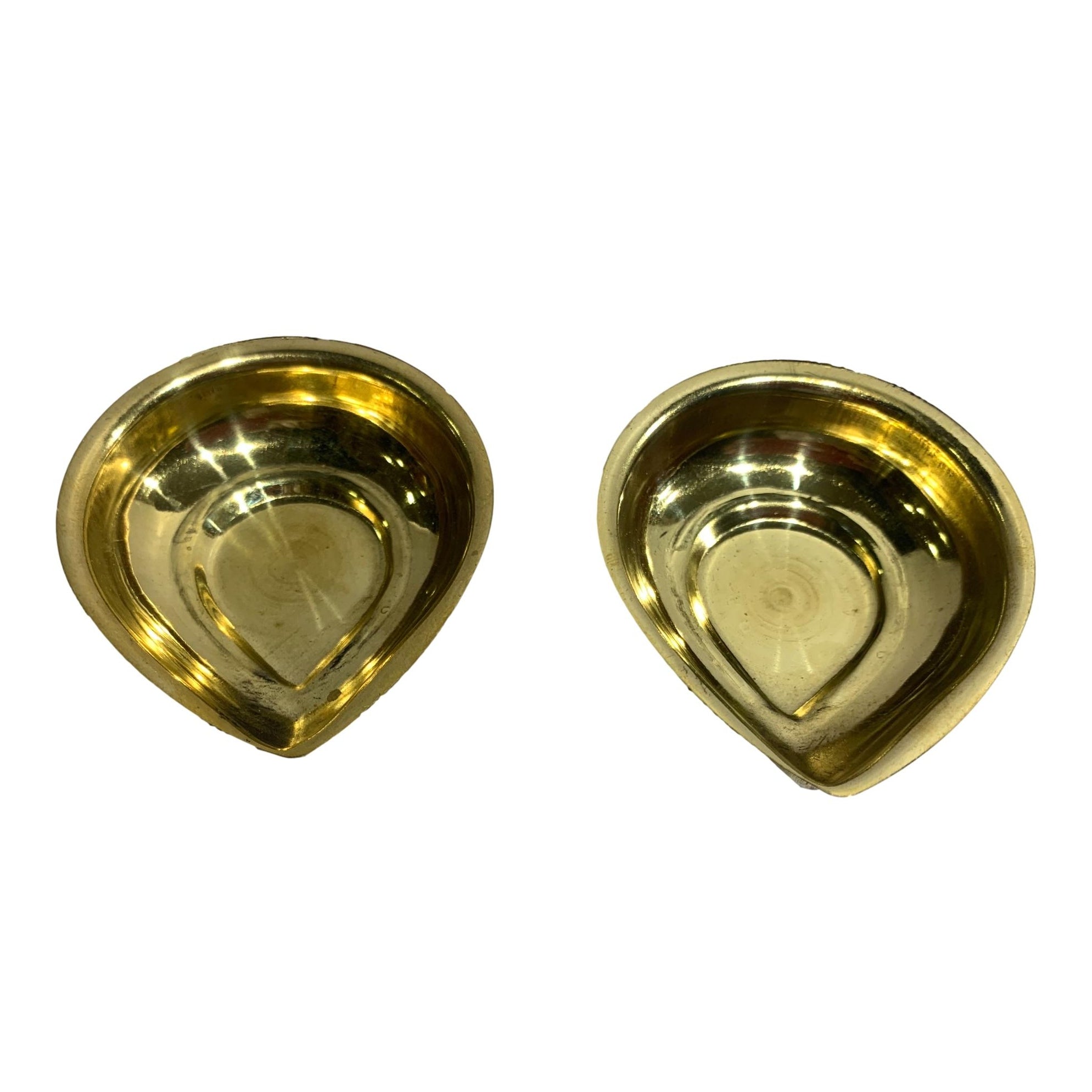 Pair of Brass weightless Agal Vilakku or Diya 2.2 inches Dia Size No 1