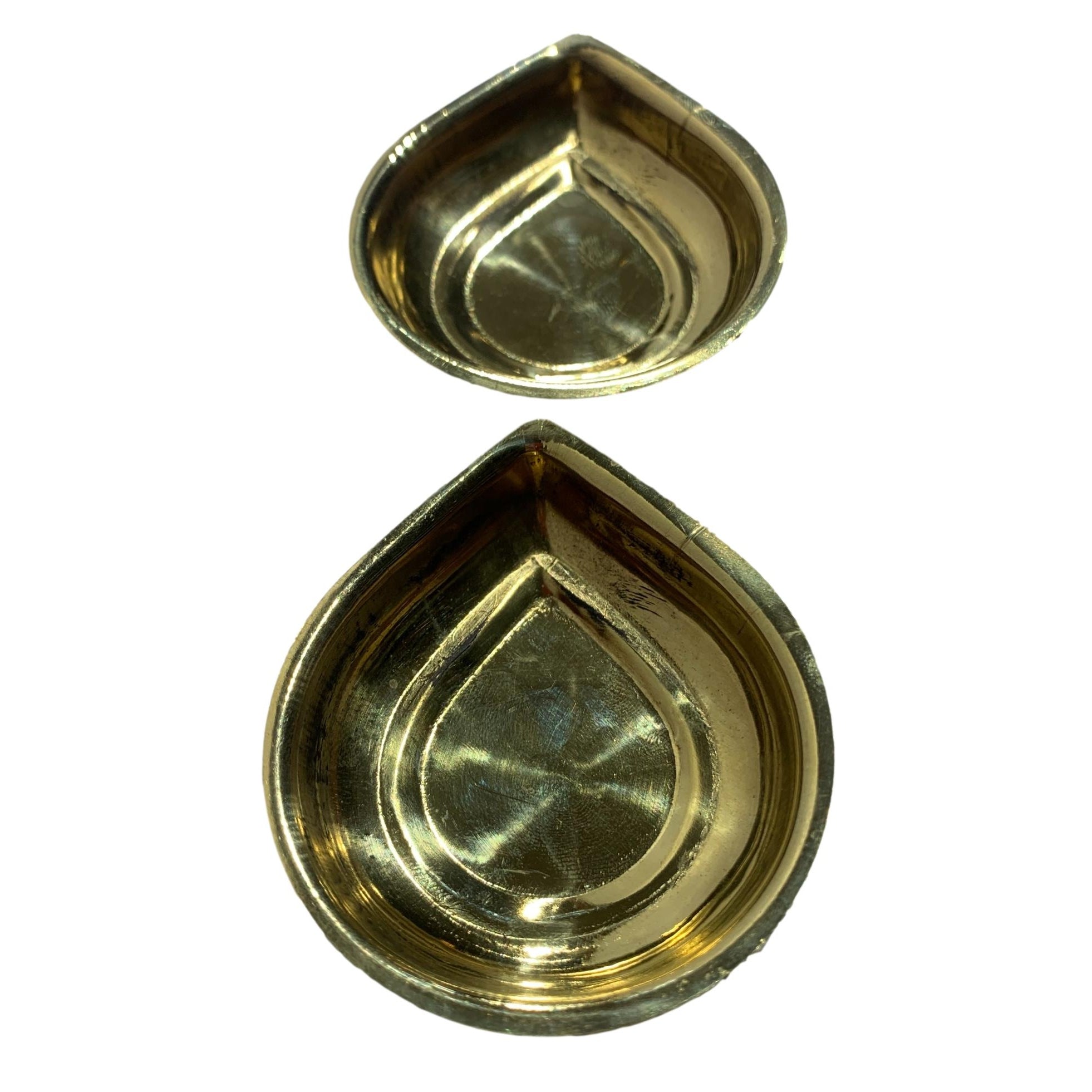 Pair of Brass weightless Agal Vilakku or Diya 2.6 inches Dia Size No 2