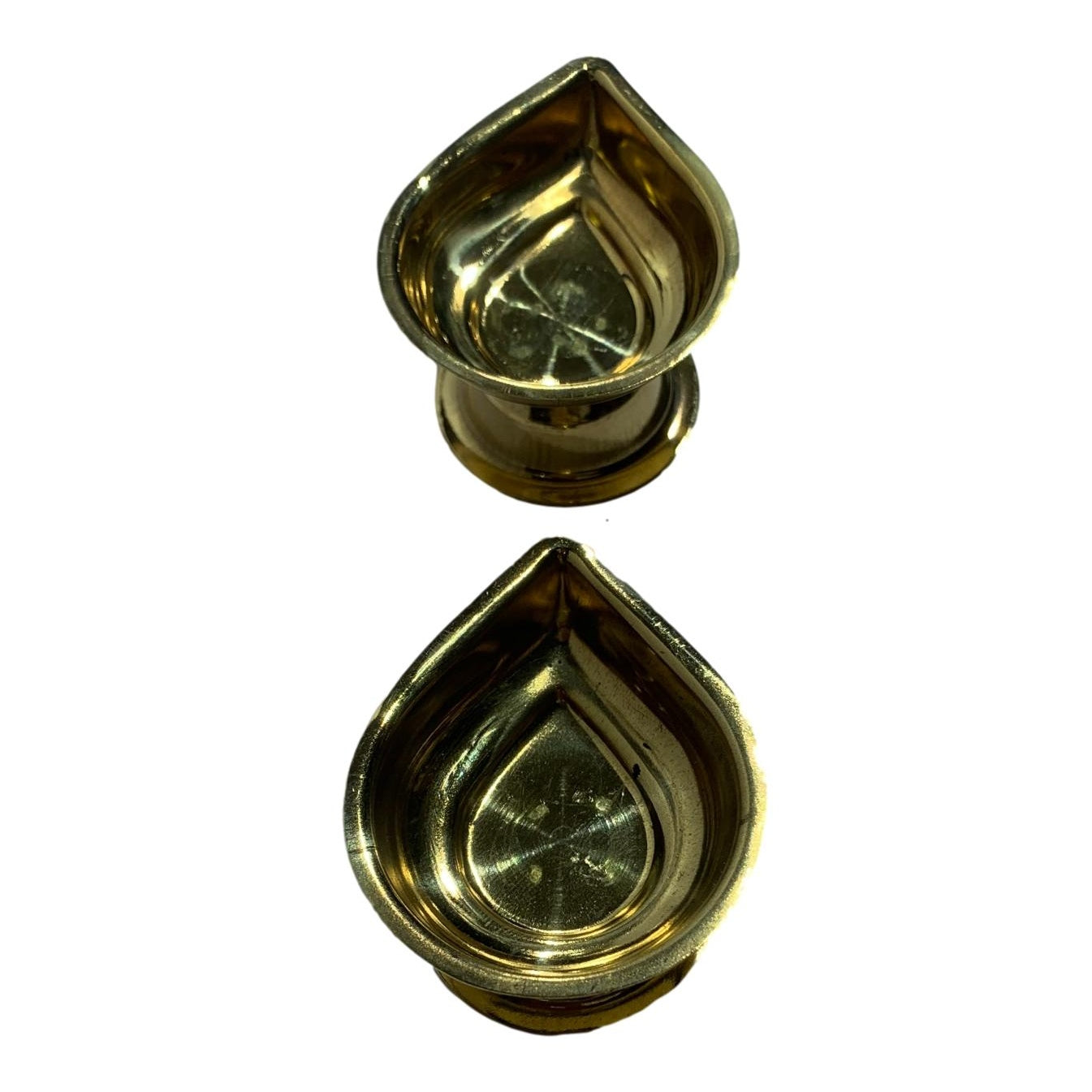 Pair of Brass weightless Agal Vilakku or Diya with stand 2.2 inches Dia Size No 1