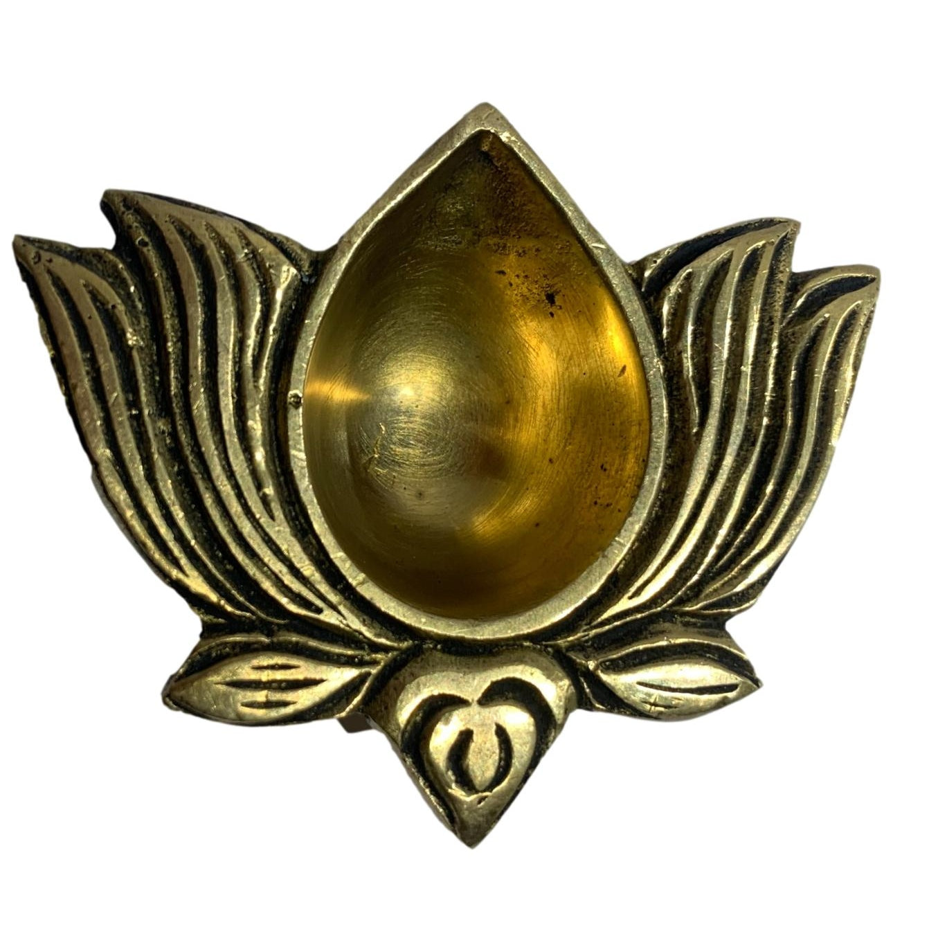 Unique Designer Brass Antique Lotus Diya or Kamal Deepak Small Size 2.5 inches